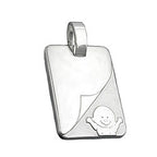 Vedhæng 19x14mm graveringsplade med Baby Matt Blanky Silver 925
