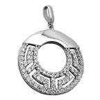 Vedhæng 20mm rund med zirkoniaer skinnende rhodiumbelagt sølv 925