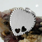 Vedhæng 15x14mm graveringsplade hjerte med 2 hjerter Matt diamant sølv 925