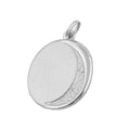 Hængende 27x20mm Graveringsplade oval mat blank rhodiumbelagt sølv 925