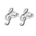 Ørestikker 9x3mm musiknøgle sølv 925