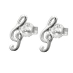 Ørestikker 9x3mm musiknøgle sølv 925