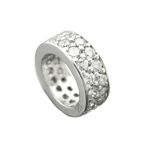 Hængende 9x3mm dåbsring zirkonia rhodiumbelagt sølv 925