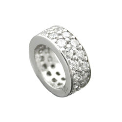 Hængende 9x3mm dåbsring zirkonia rhodiumbelagt sølv 925