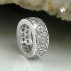 Hængende 9x3mm dåbsring zirkonia rhodiumbelagt sølv 925