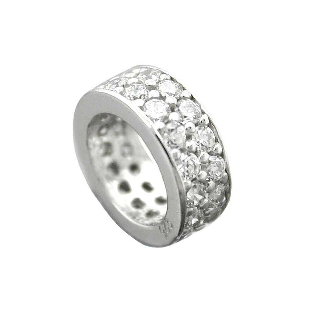 Hængende 9x3mm dåbsring zirkonia rhodiumbelagt sølv 925