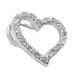 Vedhæng 14x16mm hjerte med kubiske zirkonier sølv 925