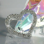 Vedhæng 14x16mm hjerte med kubiske zirkonier sølv 925