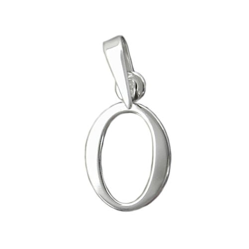Vedhæng 12x8mm bogstav O Skinnende sølv 925