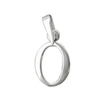 Vedhæng 12x8mm bogstav O Skinnende sølv 925