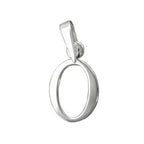 Vedhæng 12x8mm bogstav O Skinnende sølv 925
