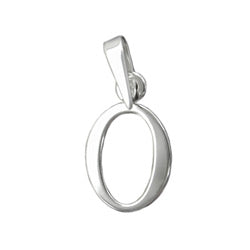 Vedhæng 12x8mm bogstav O Skinnende sølv 925