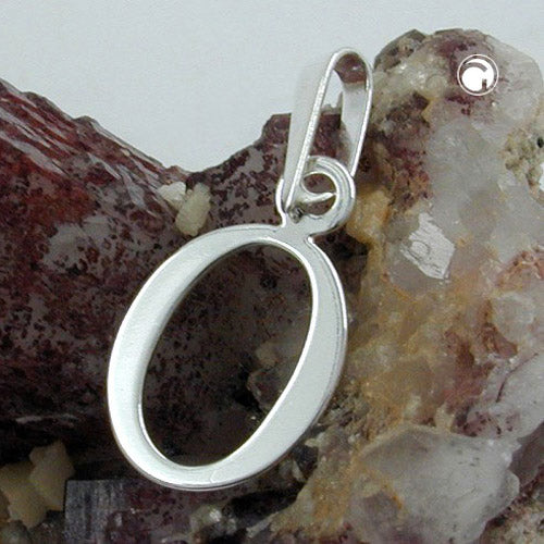 Vedhæng 12x8mm bogstav O Skinnende sølv 925