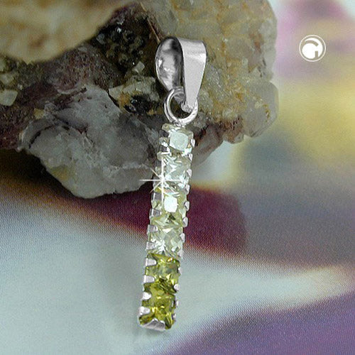 Pendel 18x3mm Cubic Zirconias Olive-Tones Silver 925