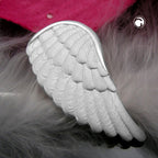 Vedhæng 28x14mm Angel Wings Matte Silver 925