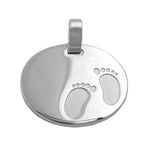 Vedhæng 21x17mm graveringsvedhæng til fødselsfødder Blank mat sølv 925