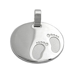 Vedhæng 21x17mm graveringsvedhæng til fødselsfødder Blank mat sølv 925