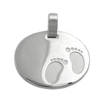 Vedhæng 21x17mm graveringsvedhæng til fødselsfødder Blank mat sølv 925