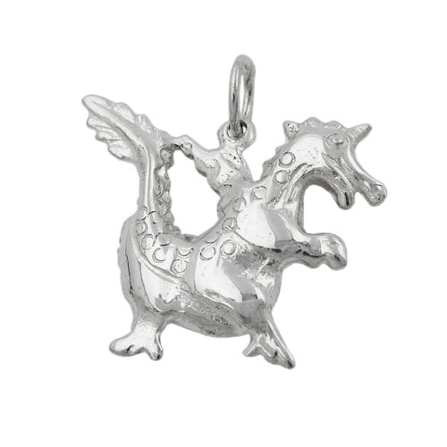Vedhæng 20x17mm Dragon Shiny Silver 925