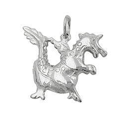 Vedhæng 20x17mm Dragon Shiny Silver 925