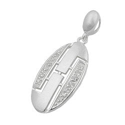 Vedhæng 26x12mm Cubic Zirconia Hvid Frostet Sølv 925