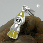 Vedhæng 16x6mm Wizard gul-sort lakeret sølv 925