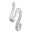 Vedhæng 30x15mm med Zirconias Matt Glossy Silver 925