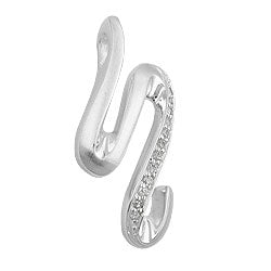 Vedhæng 30x15mm med Zirconias Matt Glossy Silver 925