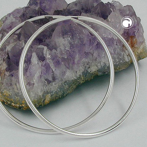 Ring 70mm tråd-ringe øreringe med spænde Blank Sølv 925