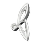 Vedhæng 26,5x12mm zirkonia, skinnende sølv 925