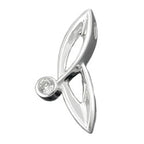 Vedhæng 26,5x12mm zirkonia, skinnende sølv 925