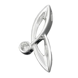 Vedhæng 26,5x12mm zirkonia, skinnende sølv 925