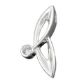 Vedhæng 26,5x12mm zirkonia, skinnende sølv 925