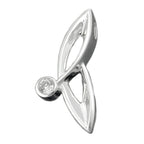 Vedhæng 26,5x12mm zirkonia, skinnende sølv 925