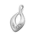 Vedhæng 26x13mm med 5 kubiske zirkoniaer frostet sølv 925