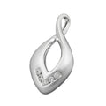Vedhæng 26x13mm med 5 kubiske zirkoniaer frostet sølv 925