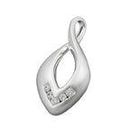 Vedhæng 26x13mm med 5 kubiske zirkoniaer frostet sølv 925