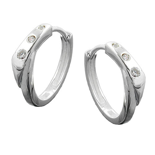 Ramme 13x3,5 mm hængsel Zirconias Hvid Sølv 925
