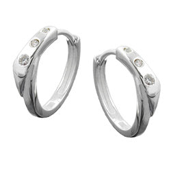 Ramme 13x3,5 mm hængsel Zirconias Hvid Sølv 925