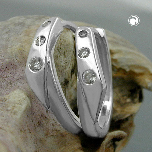 Ramme 13x3,5 mm hængsel Zirconias Hvid Sølv 925