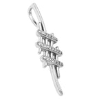 Vedhæng 40x11mm med zirkonier Skinnende Rhodiumbelagt sølv 925