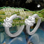 Ring 13x6mm Hængsel Toy Bear Matte Blank Sølv 925