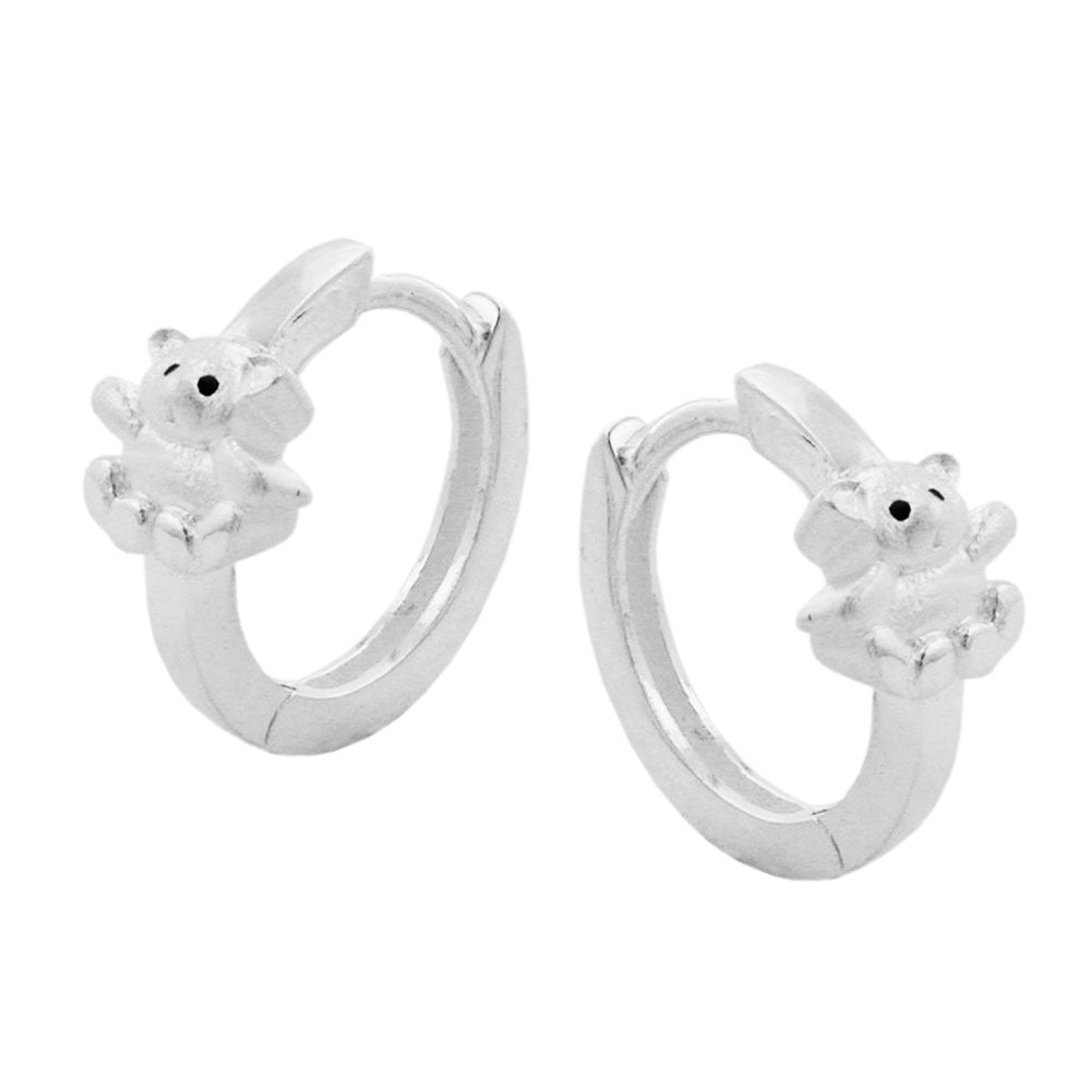 Ring 13x6mm Hængsel Toy Bear Matte Blank Sølv 925