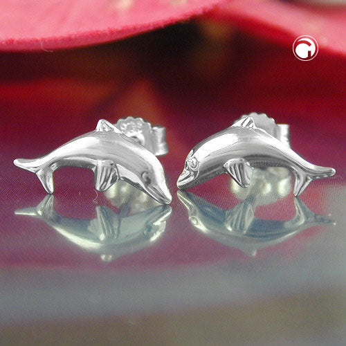 Hingst ørering 12x6mm springdelfinsølv 925