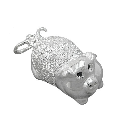 Vedhæng 22x11mm Piggy Sølv 925
