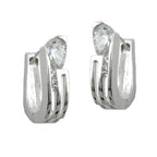 Ramme 15x4,6 mm Hængsel Kubiske zirkonier Hvid Sølv 925