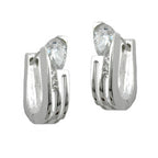 Ramme 15x4,6 mm Hængsel Kubiske zirkonier Hvid Sølv 925