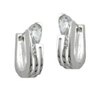 Ramme 15x4,6 mm Hængsel Kubiske zirkonier Hvid Sølv 925