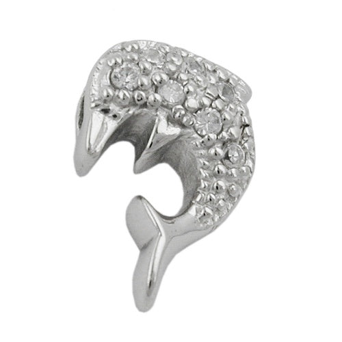 Vedhæng 14,5x10mm Delfinkubisk zirkonia sølv 925