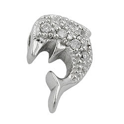 Vedhæng 14,5x10mm Delfinkubisk zirkonia sølv 925